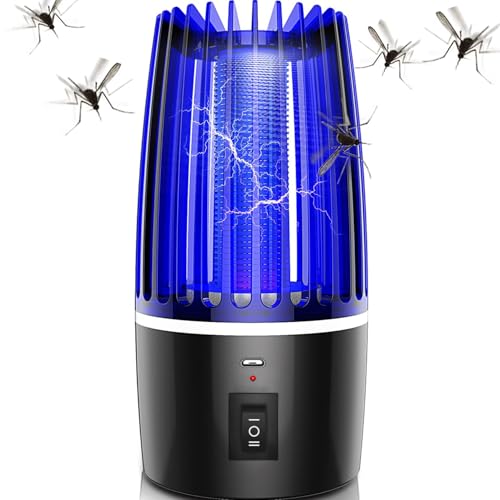 DAJASD Matainsectos eléctrico, lámpara UV para mosquitos, trampa para mosquitos portátil, eléctrica, USB, resistente al agua, trampa eléctrica para dormitorio, salón, oficina, cocina y camping