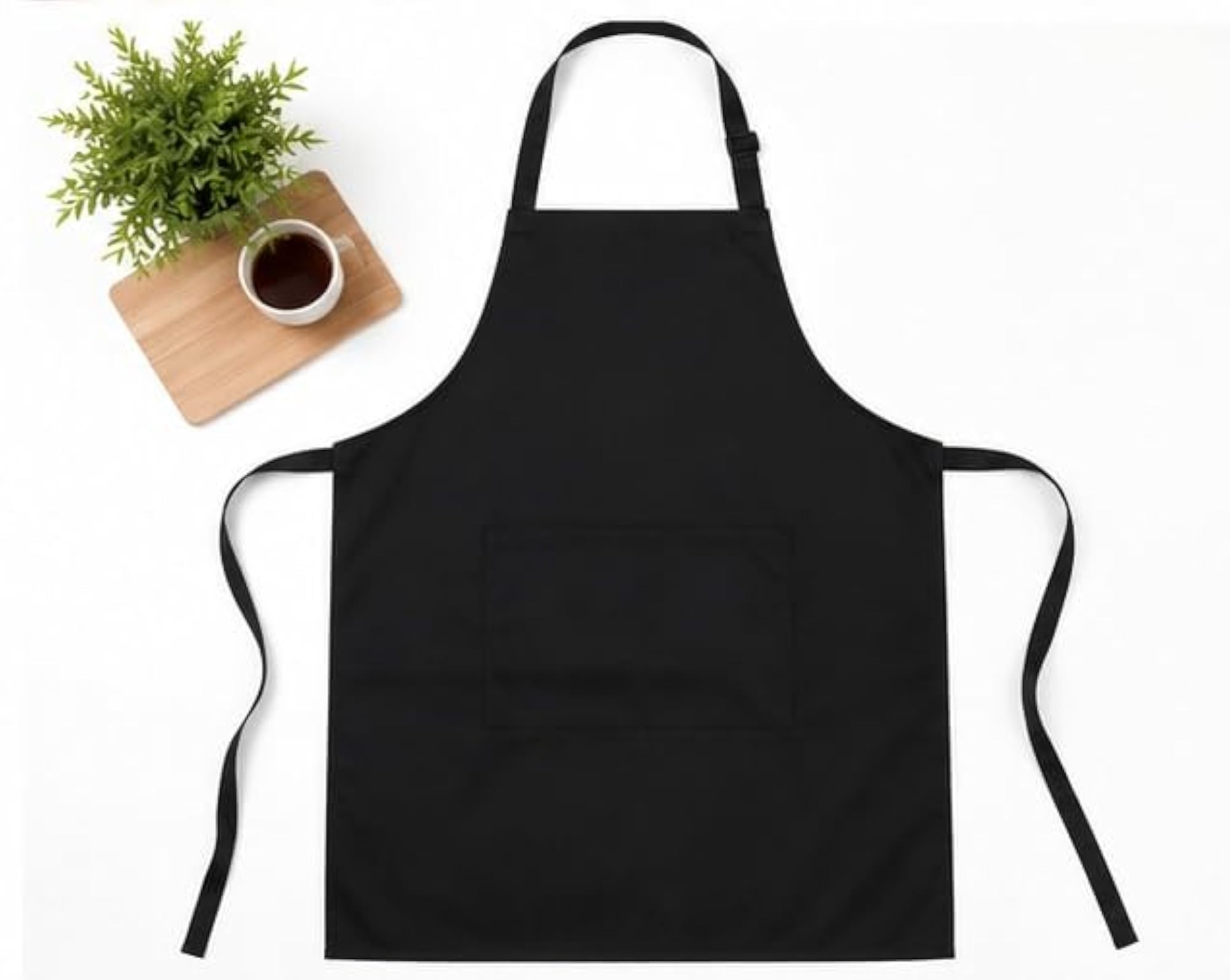 Adjustable Black Kitchen Apron for Men & Women