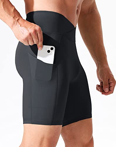 NELEUS Men's Compression Short with Pocket Dry Fit Yoga Running Shorts Pack of 34