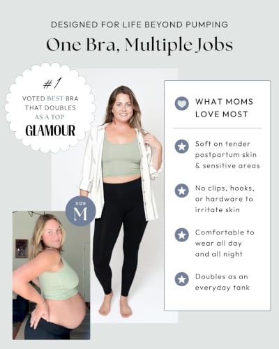 Image of Larken Hands Free Pumping Bra for Breastfeeding | Breast Pump - Maternity Bras for Pregnancy, Pumping & Nursing Bra in One