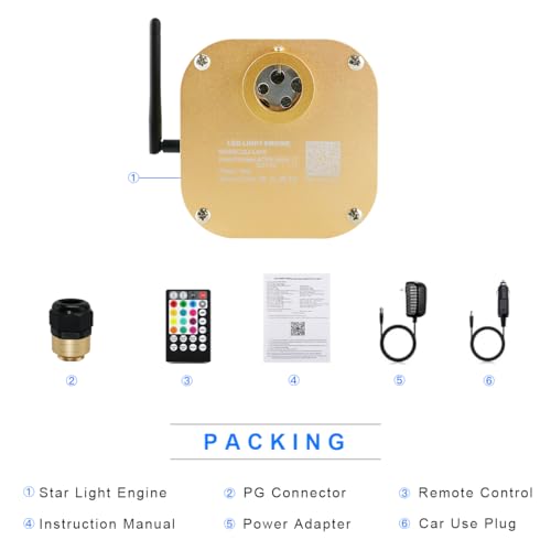 Image of AMKI 16W Twinkle Sound Mode RGBW Light Source Engine Driver Remote /APP Control Starlight Box Motor for Fiber Optic Star Ceiling Light Kit