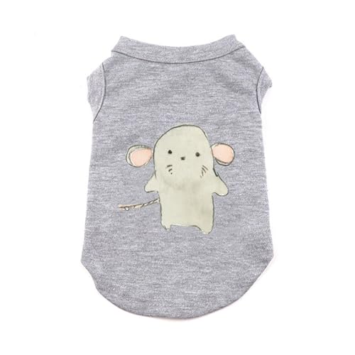 ZSDGBZ 犬服 犬の服 春夏 夏用 綿製 タンクトップ 犬 服 ペットウェア ドッグウェア ペット服 Tシャツ ノースリーブ グレー おしゃれ お出掛け 猫服 わんこ用 にゃんこ用 犬用 小型犬 中型犬 大型犬