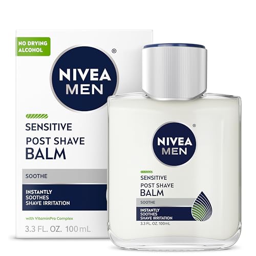 NIVEA MEN Sensitive Post Shave Balm, with VitaminPro Complex, Alcohol Free After Shave Balm for Men,...