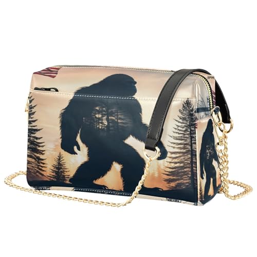 Sasquatch Tree Crossbody Bags for Women Leather Purses Small Shoulder Handbags2