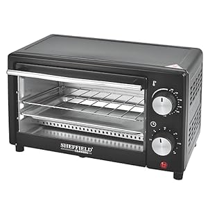 SHEFFIELD CLASSIC Electric Oven (12 Litres) Otg With Temperature Selection, Timer Bell, Pizza Maker, Cake Baking Oven, 800 W, Oven Toaster Grill, 800 Watts, 12 liter, Black