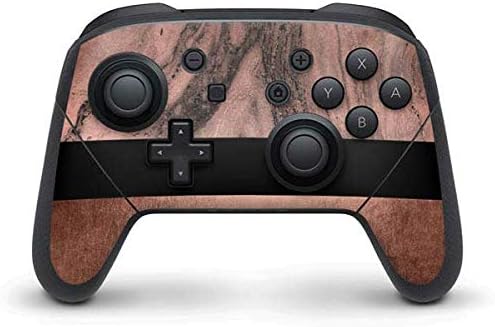 Skinit Decal Gaming Skin Compatible with Nintendo Switch Pro Controller - Rose Gold Marble Design
