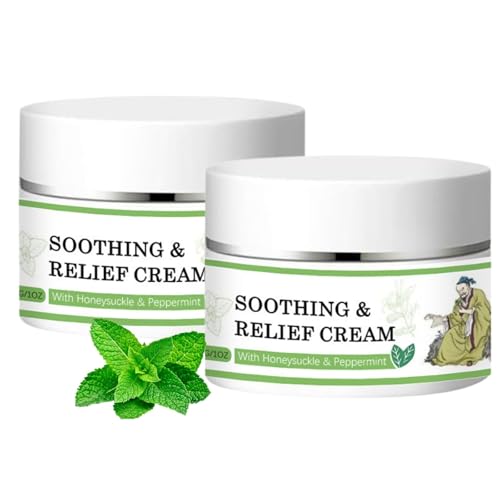 2Pcs Soothing Relief Cream Herbal Moisturizer For Sensitive Skin Lightweight Hydration & Refreshing Comfort Daily Skin Care Suitable for All Skin Types
