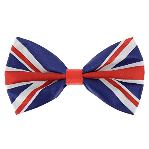 SHIPITNOW Noeud Papillon Drapeau Union Jack - Drapeau Anglais - Noeud Papillon Homme Original Angleterre Bleu, Rouge et Blanc