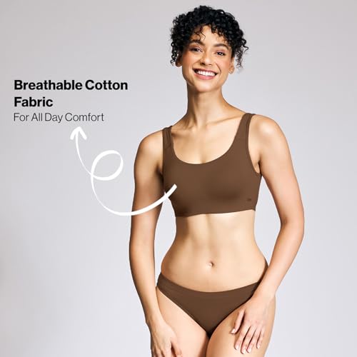 Image of NYKD NYB113 Cotton Non Padded Non Wired Full Coverage Slip On Everyday Bra Wide Straps Gentle Side Lift