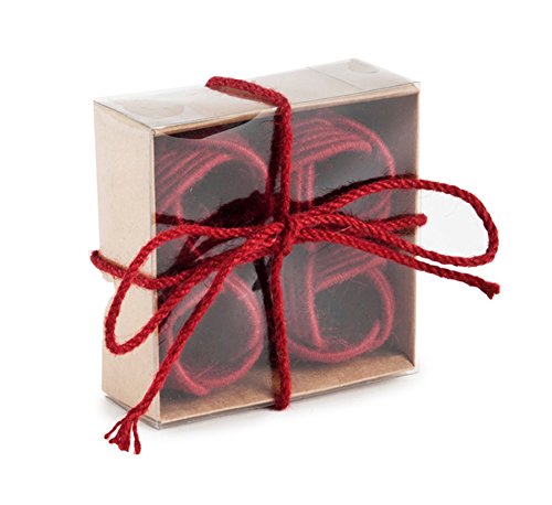 Set Of 4 Classic Braided Jute Burlap Napkin Rings, Various Colors (Red) #TOP1