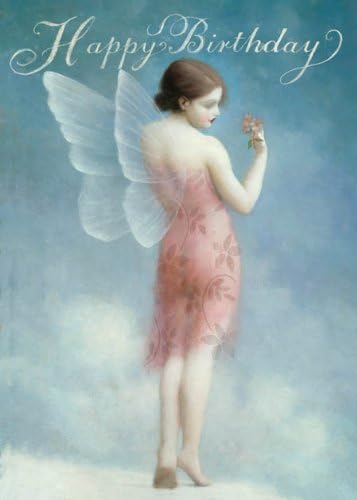 Pink Fairy with Flower Birthday Card by Stephen Mackey
