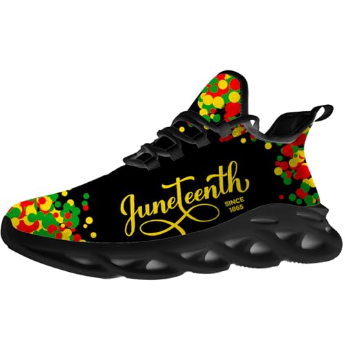 Men's Women's Juneteenth Shoes Black Month History Sneakers Running Tennis Shoes Gifts for Men Women