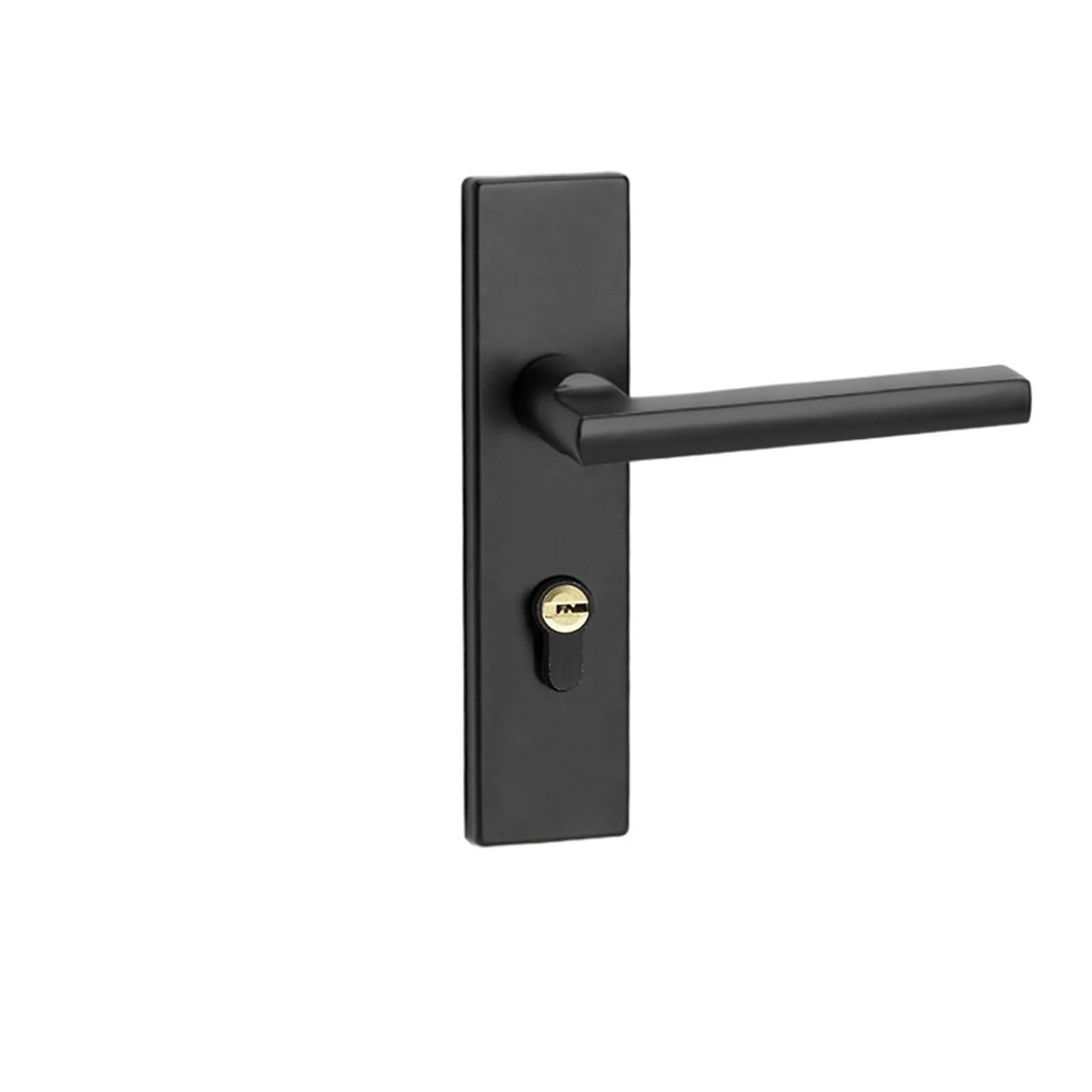 Zonshjdkr Silver Black Door Lock Simple Indoor Bedroom Engineering Silent Handle Mechanical Hardware(A Elegant Black Manganese Steel)