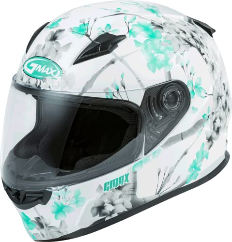 Gmax Ff-49 Full-Face Street Helmet (Matte White/Teal/Grey, X-Large) #TOP17