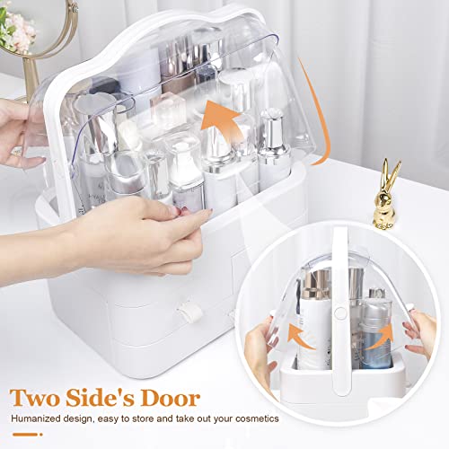Homde Makeup Organizer Dust Water Proof Cosmetics Storage Display With Fully Open Lid Drawers Handle Skincare Case Great For Bathroom Countertop And Bedroom Vanity Dresser #TOP3