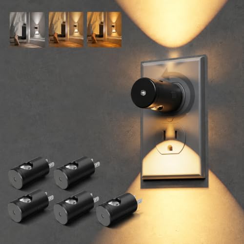 Image of L LOHAS LED Night Lights Plug into Wall, 6 Pack 3000K /4000k /5000K Adjustable Color Temperature Night Light, Mini Nightlight with Dusk to Dawn Sensor, 360Adjustable Lighting for Bathroom, Hallway, etc