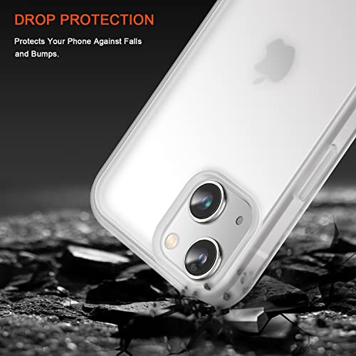 Coque iPhone 14 Plus rigide translucide étui antichoc blanc
