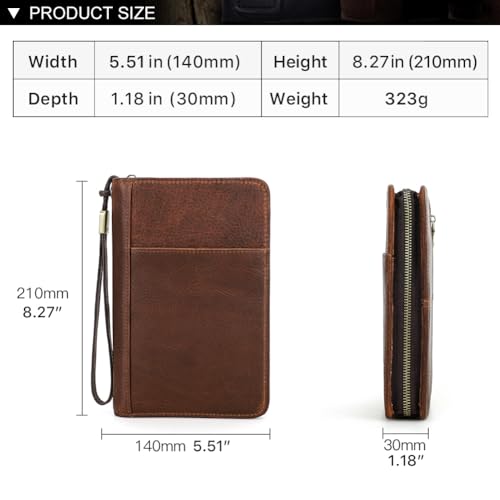 Hiram Cigar Travel Case, Genuine Leather Cigar Humidor Hold 5 Cigars Portable Cigar Box with Cigar Cutter Lighter Pocket - Image 2