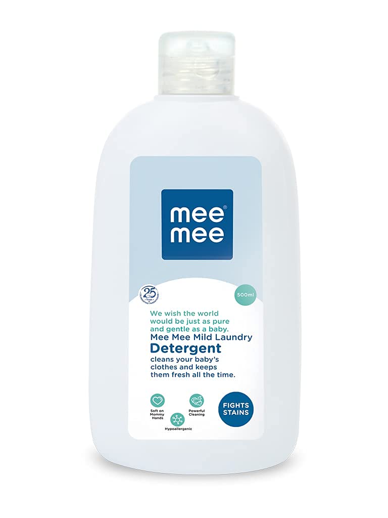 Mee Mee Baby Liquid Detergent 500 ml | Ph balanced, Free from Harsh Chemicals, Safe for mother's hands & baby's skin | Anti-Bacterial, Removes Stains & Odor with One Drop, Hypoallergenic