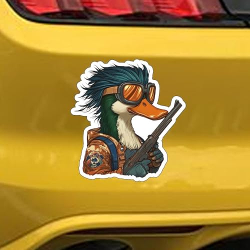 Image of Funny Mullet Duck Sticker - Mallard Madness Decal | Vinyl Duck Decal for Duck Hunting Fans, Humorous Meme Sticker for Adults, for Trucks and Cars