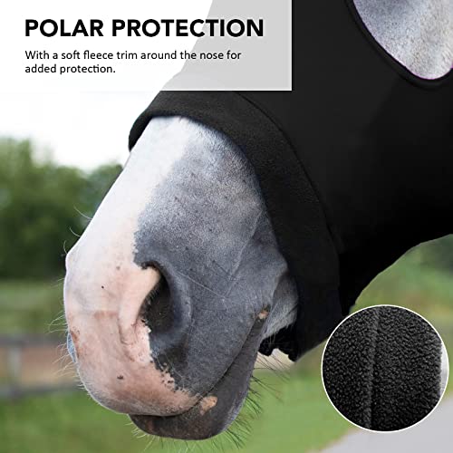 Image of Harrison Howard Stretch Horse Slinky Hood All-Covered Comfortable Horse Sleazy Neck with Zipper -Black M