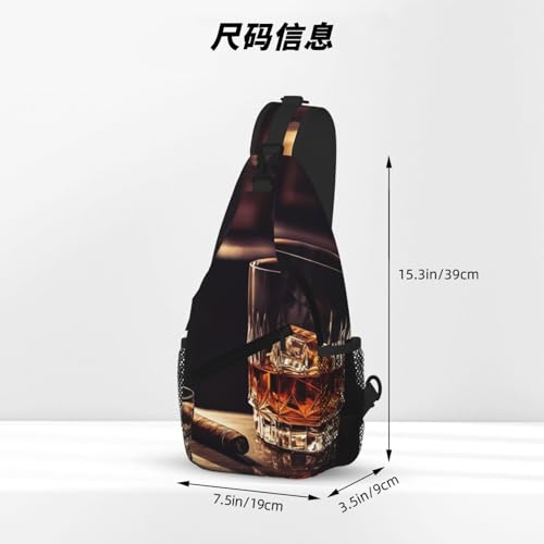 Bolso bandolera whisky y cigarro negro para senderismo miniatura 4
