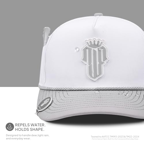 Image of Men's Golf Hat with Tee Holder & Magnetic Ball Marker | Breathable Performance Golfing Hat for Men | Water-Resistant Rope Golf Cap | Moisture-Wicking Snapback Golfing Hats