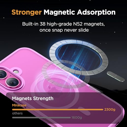 Image of Miracase Magnetic Series for iPhone 16 Plus Case [Compatible with MagSafe] [with 2X Screen Protectors] Military-Grade Protection, Anti-Fingerprint, Slim Phone Case for 16 Plus 6.7 inch - Light Purple