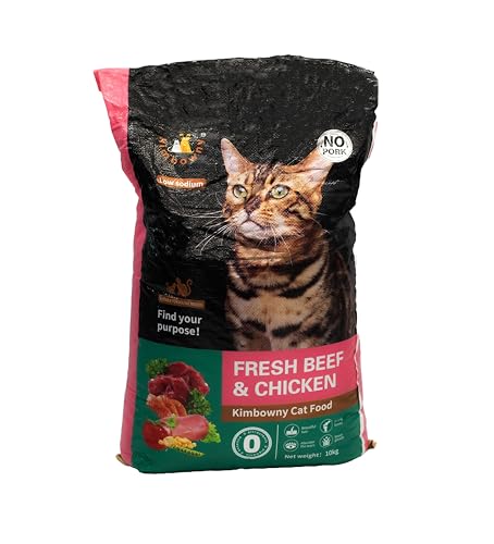 Kimbowny Fresh Beef & Chicken Cat Food 10 KG Low-Sodium No Pork