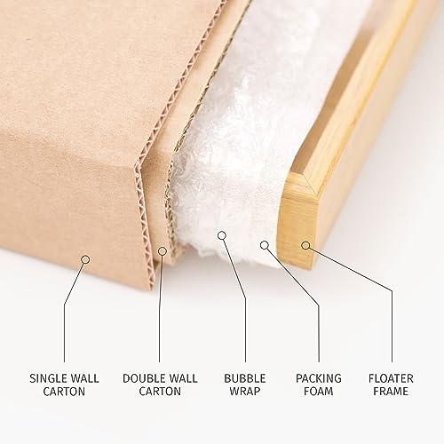 Image of Pixy Canvas Floater Frame 9x12 for 3 /4 (0.75) inch Deep Canvas Paintings /Canvas Prints /Wood Canvas Panels /Wall Art /Wall Decor /Home Decor /Artwork (Black Oak, 9 x 12 inch, Portrait)