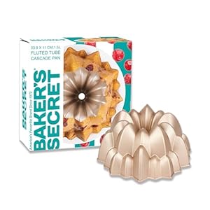Baker's Secret Fluted Cake Pan, Cake Pans, Novelty Cake Pan, Die Cast Aluminum Cake Pans, 2 Layers Non-stick Coating, Novelty Cake Pan - The Cast Aluminum Collection (Cascade) Bakers Secret Fluted Cake Pan Cake Pans Novelty Cake Pan Die Cast Aluminum Cake Pans 2 Layers Non stick Coating Novelty Cake Pan The Cast Aluminum Collection Cascade