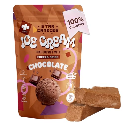 Star Candies Freeze Dried Ice Cream Chocolate - No Melting Freeze Dried Sweets - Crunchy Camping Food - Premium Astronaut Ice Cream loved by Kids and Adults - Space Food, Gift (50 g, 1 pack)