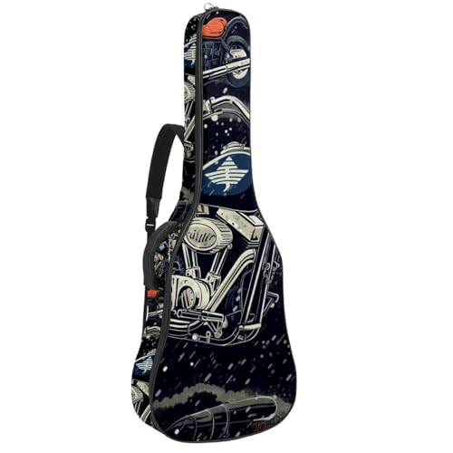 Sac guitare électrique vintage moto bleue pour transporter votre musique partout