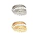 Produktbild Tinksky Swirl Leaf Wirbel Blatt / Feder, Oberarmreif, Armband, verstellbar, Weihnachten, Geburtstagsgeschenk für Frauen (Silber oder Gold), 2 Stück