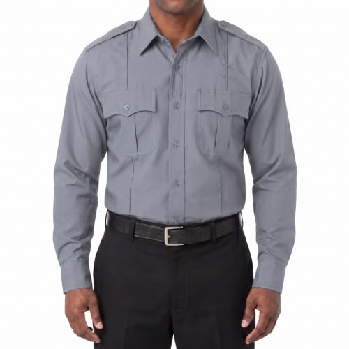 Image of First Class 100% Polyester Short & Long Sleeve Zippered Uniform Shirt 4 Pocket Hidden, Law Enforcement BDU Zipper Closure.