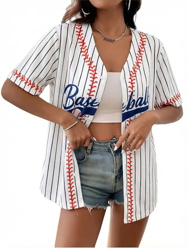 Baseball Shirt Baseball Jersey Women Baseball Team Graphic Tee Game Day Baseball Mom Short Sleeve Tops Apricot