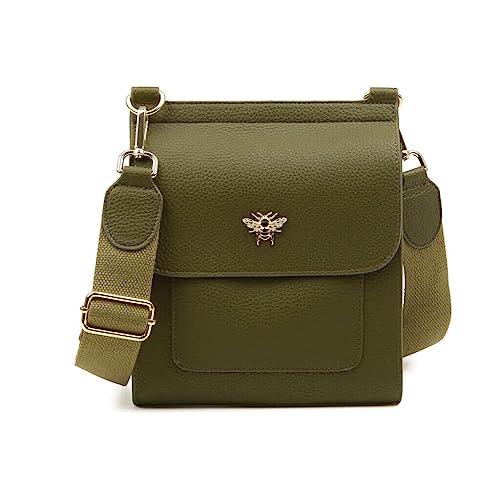 Alice Wheeler Bloomsbury Cross Body Bag Luxury Shoulder Bag Vegan Leather for Women (Olive) Alice Wheeler Bloomsbury Cross Body Bag Luxury Shoulder Bag Vegan Leather for Women (Olive)