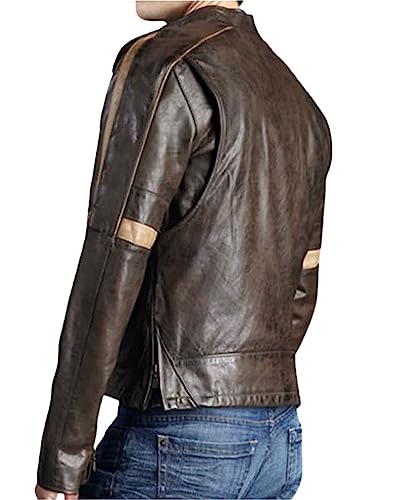 Tom Cruise War of the World Jacket - Vintage Brown Leather Motorcycle Cafe Racer Jacket for Men2