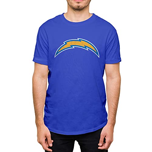 Hybrid Sports NFL - Los Angeles Chargers Distressed Team Logo - Mens and Womens Short Sleeve T-Shirt - Size 2 X-Large - Los Angeles Chargers - Royal Blue