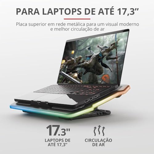 Refroidisseur Multicolore Silencieux pour PC Portable 17.3" - Geekodrome: Boutique d'accessoires geek Trust Gaming GXT 278 Ergonomie