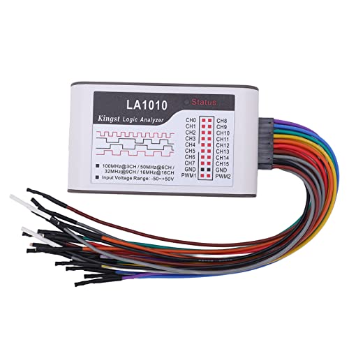 Image of LA1010 USB Logic Analyzer, 16 Channels Digital Logic Analyzer with 100MHz Sample Rate, Adjustable Threshold, for OS, Linux