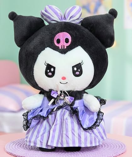 Image of Tickles Cute Anime Doll Soft Stuffed Plush Cartoon Character Toy for Kids Boys & Girls Birthday Gift (Color: Purple & Black Size: 40 cm)