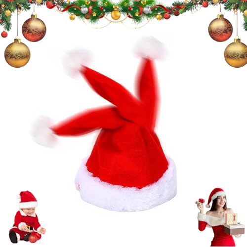 Dewppxi Elektrische Singender Tanzender Weihnachtsmann Mütze mit...