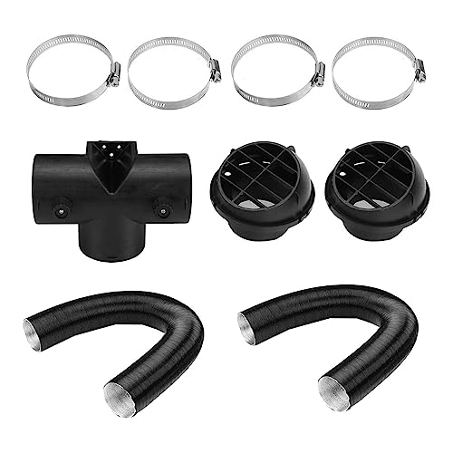 75mm Diesel Parking Heater Set, ZDHQLHJ Diesel Heater Exhaust Pipe, 3-Way Splitter Ducting Connector with Adjustable Valves, Car Heater Duct Warm Air Outlet Vent, For Webasto Eberspacher 2KW 5KW 8KW