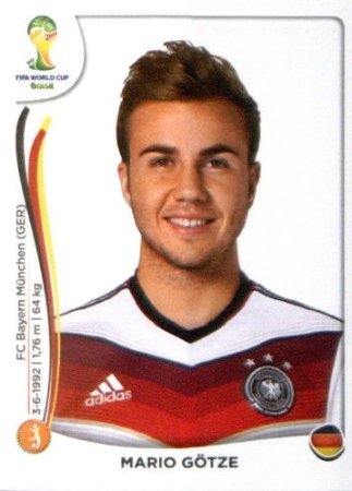 2014 Panini World Cup Soccer Sticker # 500 Mario Götze Team Germany