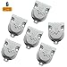 ABuff 6 Pcs Silver Fixed Pulley, Zinc Plated 1-1/2 Inch Cable Pulleys, Silver Small Pulleys with 6 Screws Holes, Wall Mount Rope Pulley with 421 Lbs Capacity Fit 3/8 Inch Wire or Rope for Lifting
