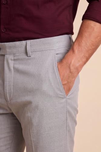 Image of Peter England Men's Premium Formal Stretchable Knit Super Slim Fit Trouser | Comfort Lycra | 360-Degree Stretch