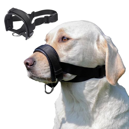 Muselières pour Chiens Anti-Grignotage, Muselières Réglables pour Animaux de Compagnie,Muselière en Cuir pour Chien,Prévenir l'ingestion...