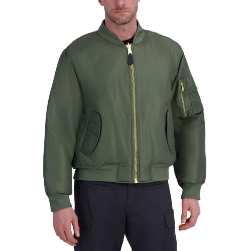 MA-1 Flight Jacket Casual Bomber Style Reversible Quilted Fall Zip Up