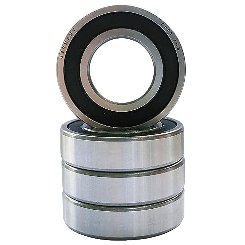 NEX 6001 2RS 4uds Rodamientos de bolas 12x28x8mm Doble junta de goma y Acero cromado, 6001-2RS Rodamiento Rígido de Bolas Sellado